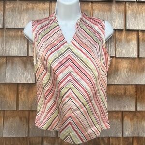 Talbots Women's Size 4 Silk Striped Sleeveless Top